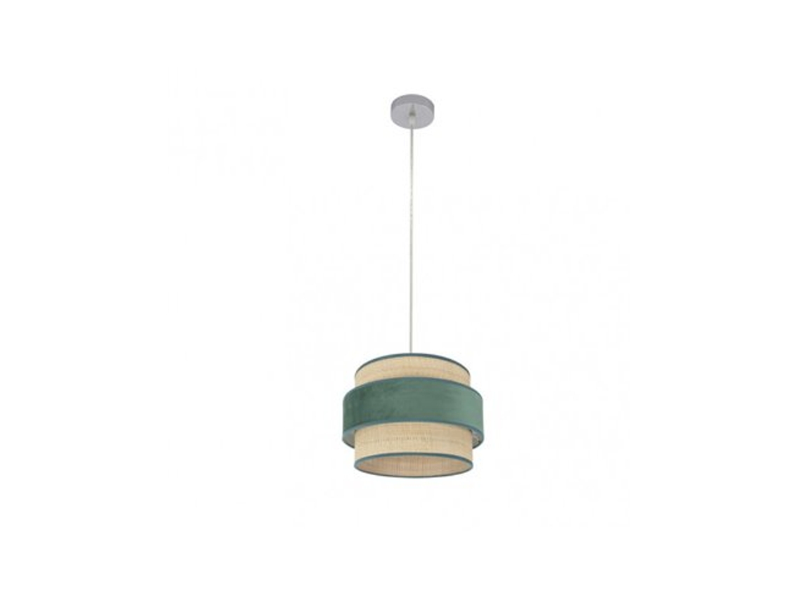Lámpara colgante Reyes 1xe27 Cromo/Verde Natural Regx30x30 Cm Fabrilamp