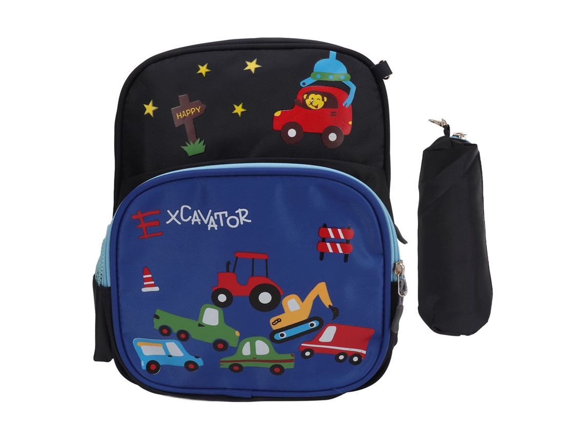 Mochila Infantil Con Correas Ajustables Ligera Caricatura Coche Para Niños Niñas Talla S