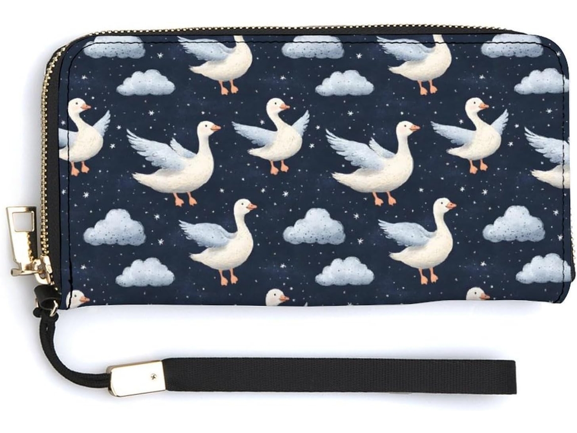 Cartera Cuero Con Cremallera Para Mujer Diseño Estampado