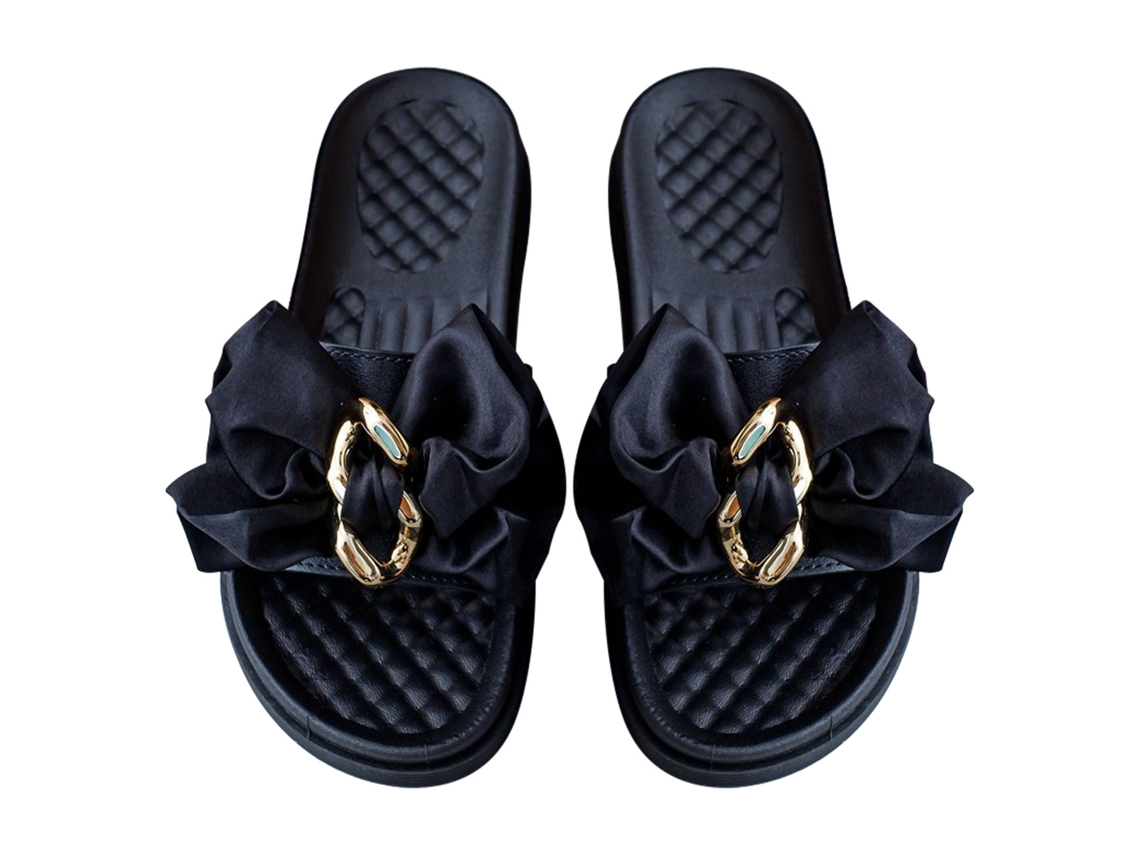 Pantuflas Negras Para Mujer Con Cordones De Pvc, Suela Gruesa Antideslizante, Cómodas Para Estar En Casa Y De Compras, Talla 36.