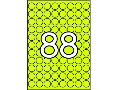 Etiquetas con Cola A5 8 Hojas APLI (Amarillo - Ø 16 mm)