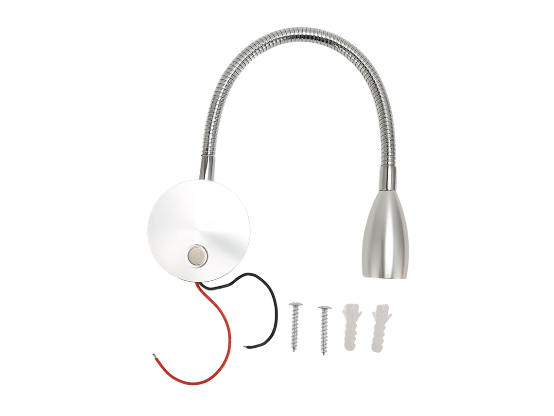 Rebe-lámpara De Lectura De Cama Para Rv Con Cuello De Cisne Led Puerto Usb Tipo C Control Táctil 12-24v Luz Suave Plata Caravana Barco