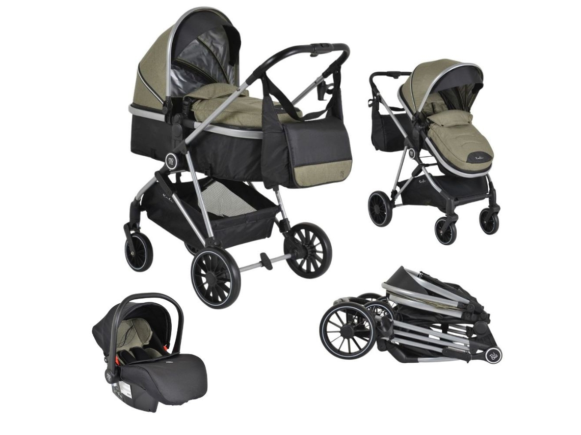 Carrito de bebé trío convertible KALI hasta 22 kg con silla de coche MULTI i-size 40-87 cm de MONI Olive green