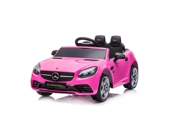 Coche eléctrico infantil Mercedes Benz SLC300 Lux con asiento de cuero y ruedas de EVA - Rosa - CHIPOLINO