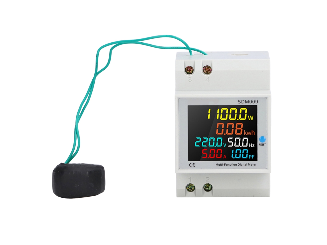 Medidor De Energía Monofásico Rail Con Factor De Potencia Y Frecuencia Instrumento Multifuncional Ac250‑450v