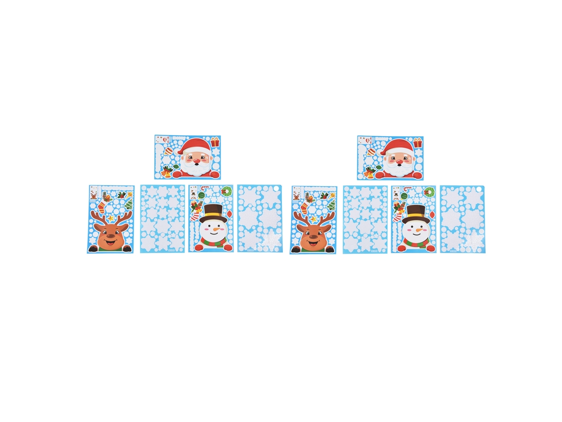 Juego De 2 Pegatinas Navideñas Para Ventanas Con Decoración De Muñeco De Nieve Y Ciervo Para Fiestas Y Días Festivos.