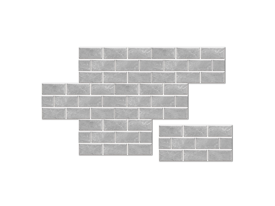 Pegatinas autoadhesivas para azulejos de cocina, diseño de ladrillo gris, estilo mediterráneo, para pared de cocina.