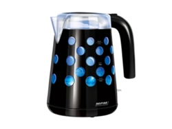 Hervidor Agua Eléctrico 1,7 Litros Sin Bpa, Resistencia Oculta, Inalámbrico, Interior Iluminado Mpm Mcz-86 Negro