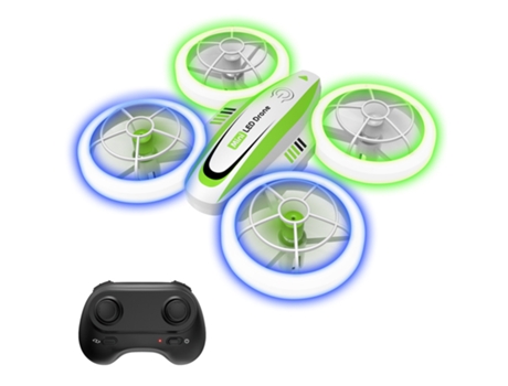 VPCOMERCIAL - Drone S3 de control remoto con luces de colores para niños (Modelo: S3 - Duración de la batería: 8 min - Verde)