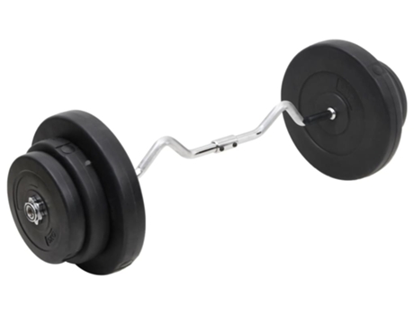 vidaXL Mancuerna curl con discos 60 kg