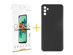 Pack 1 X Película de Vidrio Templado 2.5D + Funda SKYHE para Samsung Galaxy A26 5G Silicona Liso Negro 