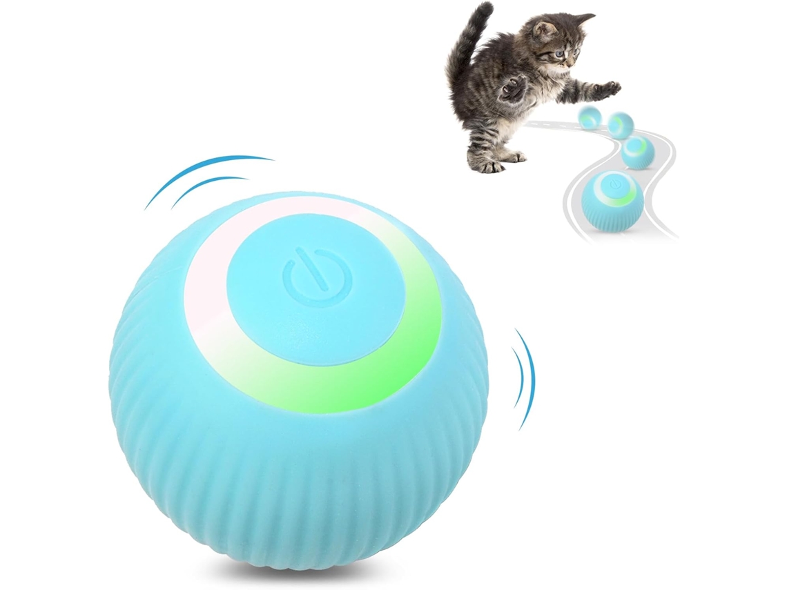 Juguetes Interactivos Para Animales Bola Rodante Automática Con Luz Led Adecuados Para Juguetes Para Gatos Cuich