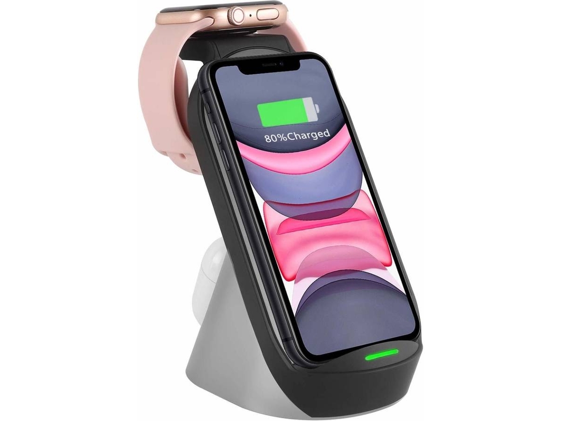 Estación de Carga Sem Rápido Qi para iPhone 11/12 YIZHOOD Negro