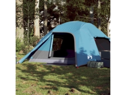 Tienda de campaña tipo domo impermeable azul para 4 personas