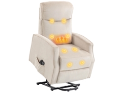 Sillón reclinable eléctrico de masaje color beige