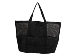 2026rebe-bolsa De Playa De Hombro De Nailon Plegable Multifuncional Con Malla Para Viajar Acampar Negro