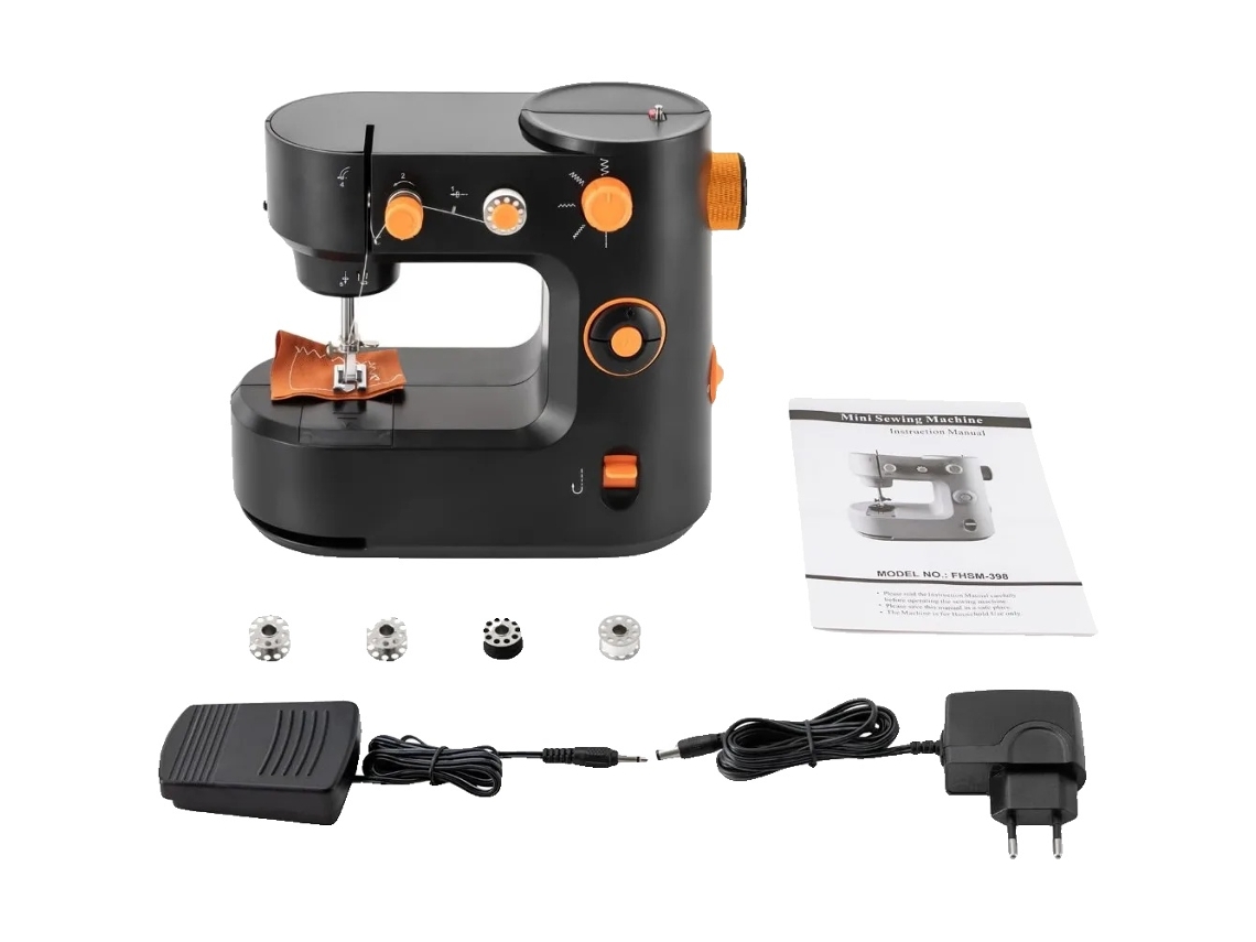 Máquina de coser eléctrica con luz LED y velocidad ajustable, color negro OEM