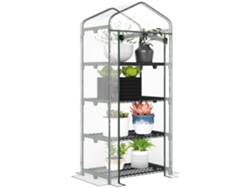 VPMKP - Invernadero jardín Outsunny 4 estantes PVC acero 70x50x160 transparente