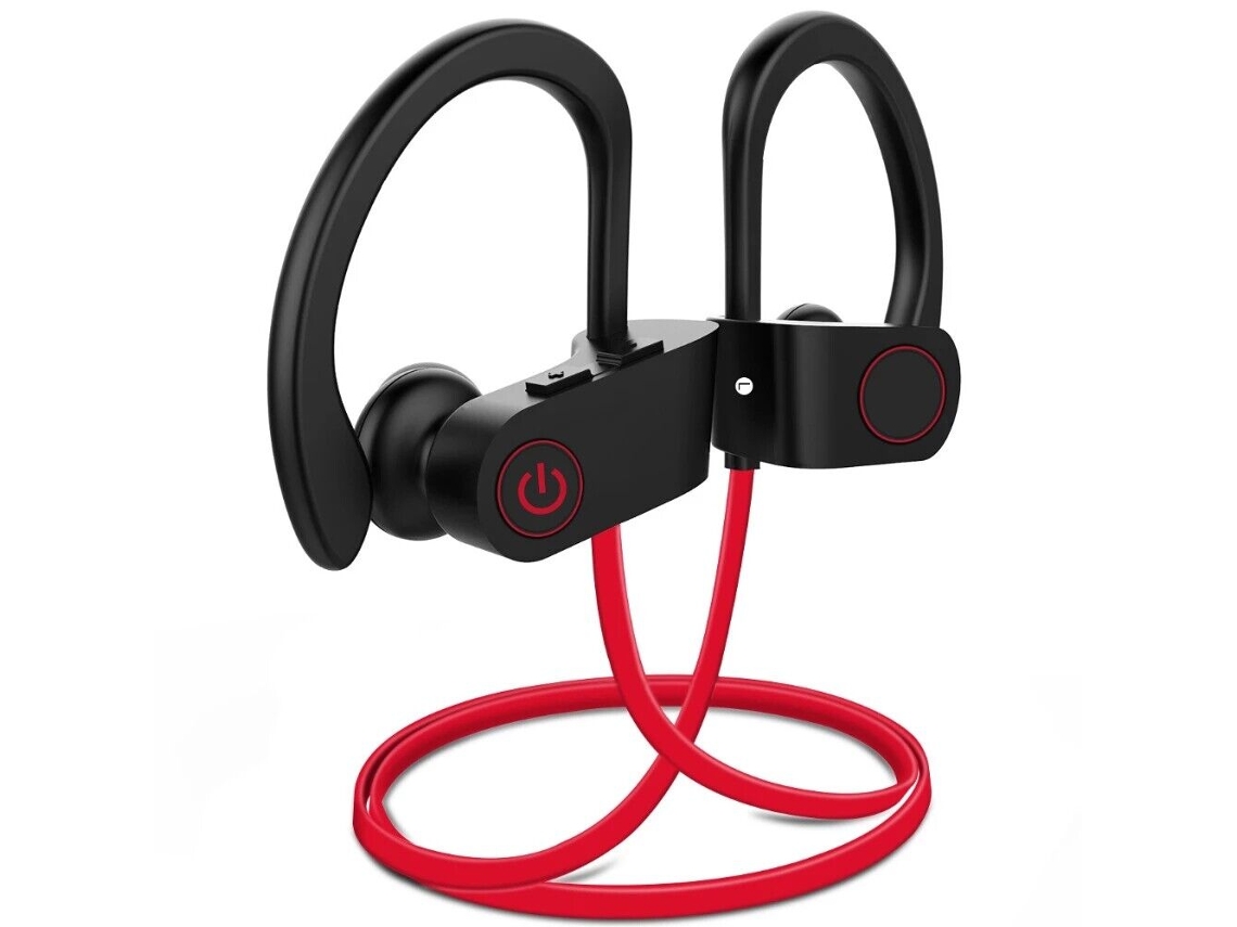 Fones de Ouvido Sem Fio Bluetooth 5.0 À Prova D'água com Faixa Magnética para o Pescoço e Controle de Volume MDUG (vermelho)