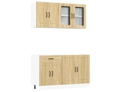 Conjunto 4 Mueble cocina Kalmar roble sonoma VIDAXL madera contrachapada