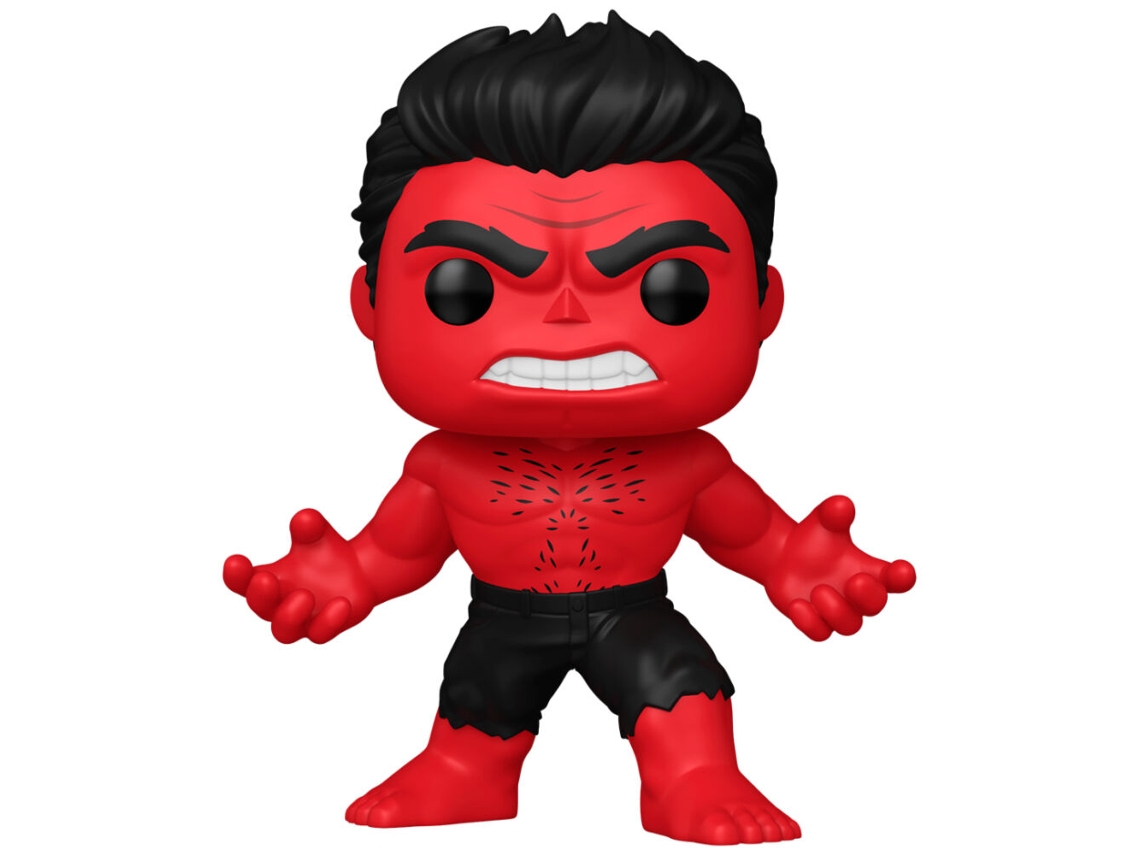 Figura Pop Super Marvel Capitán América Un mundo feliz Hulk rojo B.active