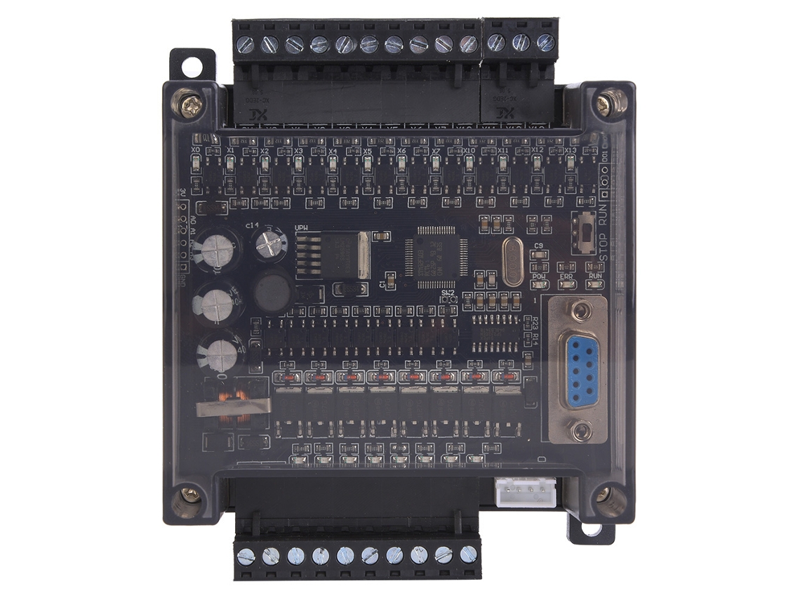Módulo De Control Industrial Con Controlador Lógico Programable (plc) Fx1n 20mt En Caja Marrón.