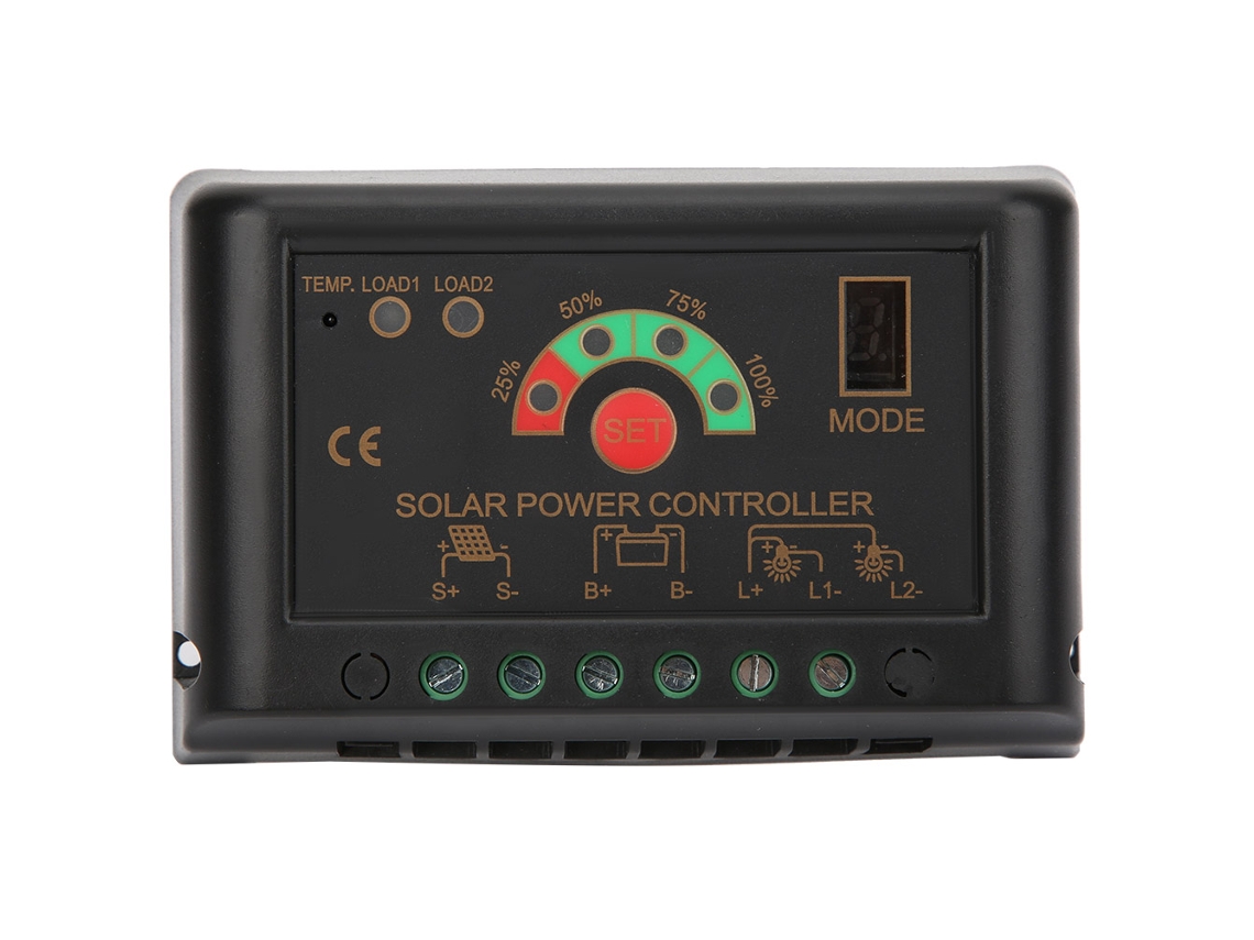 Controlador de carga solar PWM 12/24 V, cargador de potencia ajustable, regulador de batería JN-S 5A