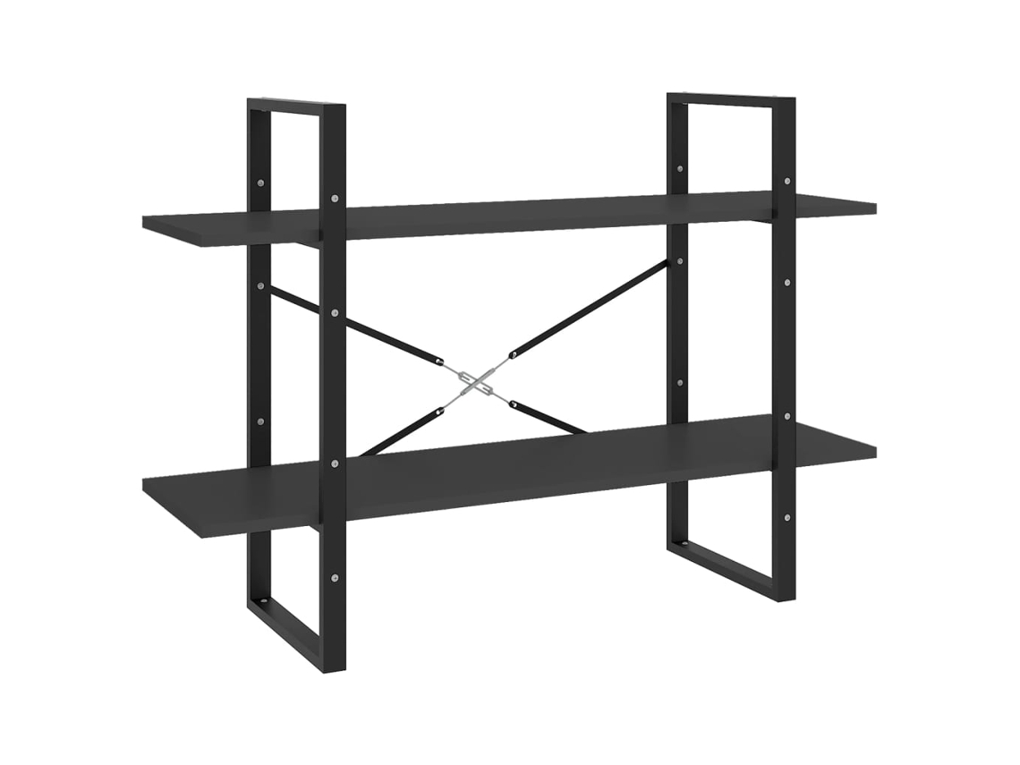 Estantería con 2 estantes, derivados de madera gris, MAISON EXCLUSIVE (100x30x70 cm)