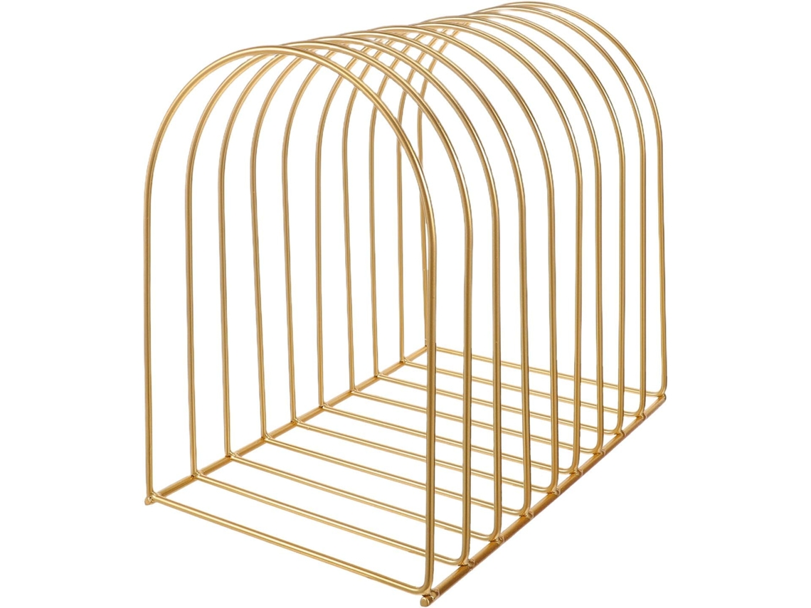 Organizador De Escritorio Semicircular De Hierro Dorado, Estante Metálico Grande Para La Organización De La Oficina.