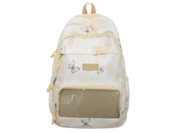 Mochila moderna con lazo, ideal para el colegio, viajes y uso diario. Gran capacidad, amarilla.