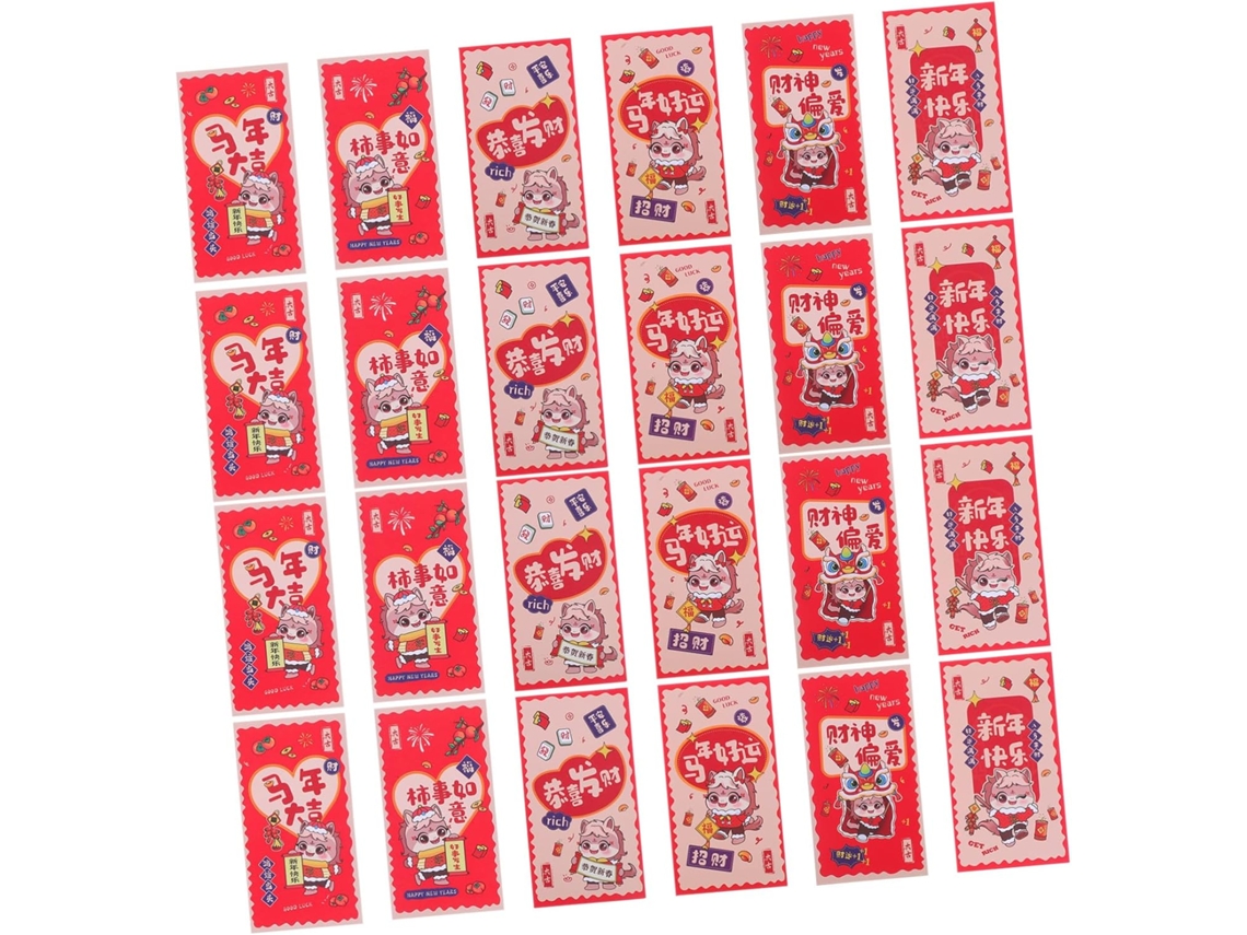 Juego De 12 Sobres Para Fiestas De Cumpleaños Con Diseño De Dibujos Animados Del Festival Lunar (hongbao)