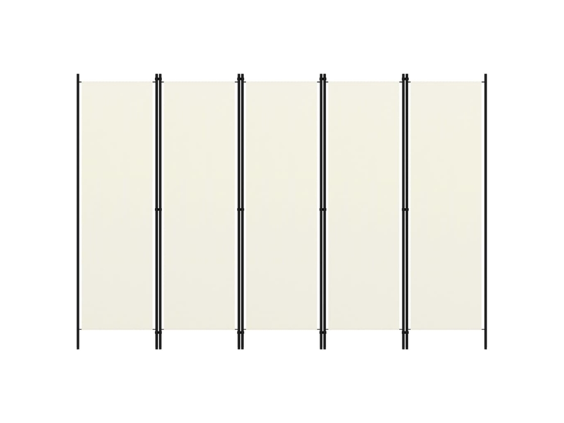 Separador LOVELY HOME con 5 Paneles de Tela Blanco Nata (250 x 180 cm)