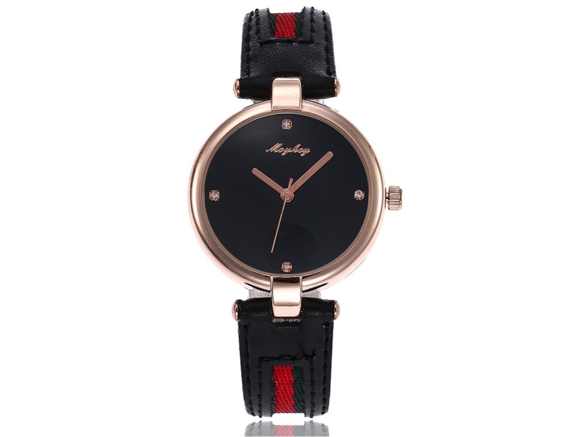 Reloj De Pulsera De Moda Para Mujer Con Eslabones De Aleación, Esfera Redonda Luminosa, Estilo Casual (marrón)