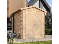Timbela M320c1+m320g Caseta De Jardín Exterior De Madera 2,82 M², Cobertizo De Jardín Exterior Para Bicicletas Y Herramientas Y Suelo Impregnado