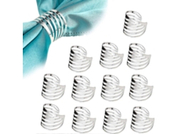 12 Anillos Para Servilletas De Metal Plateado Artesanales Para Decoración De Mesa En Bodas Fiestas Cenas Y Festivales