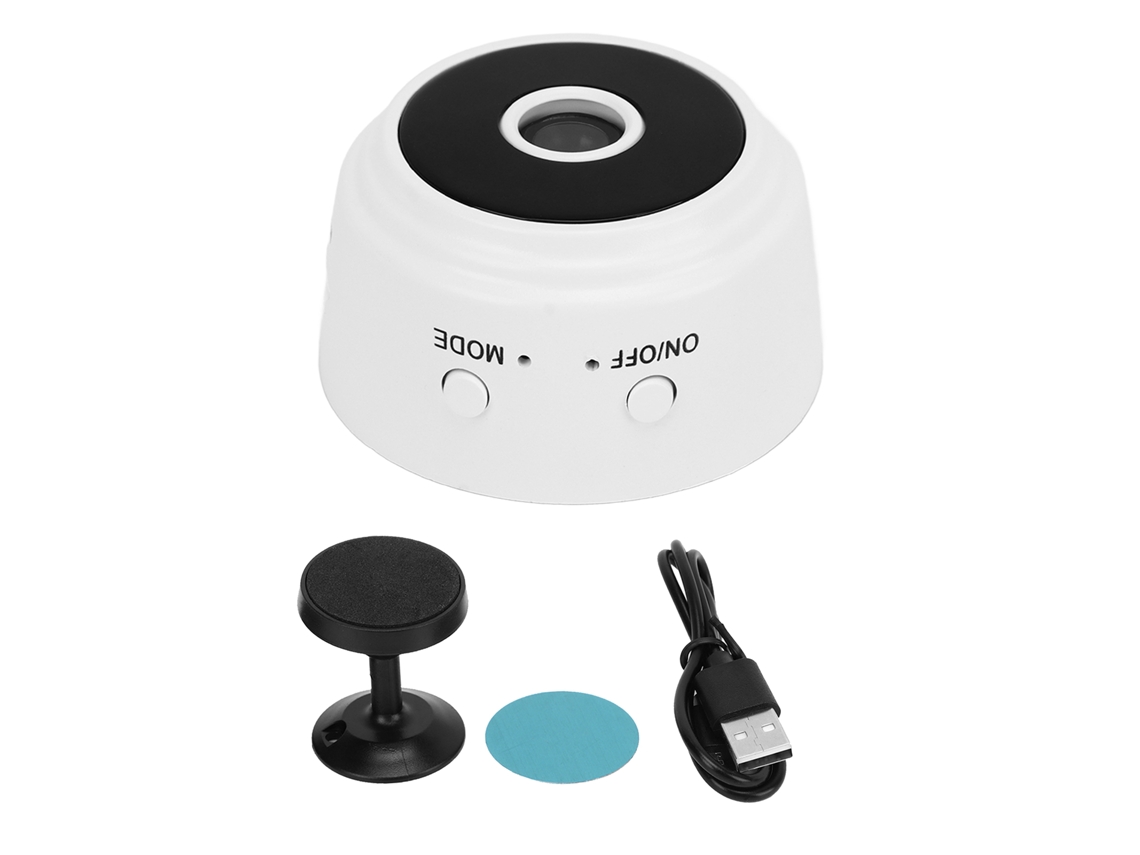 Cámara Espía Mini Wifi 1080p Hd Con Visión Nocturna Control Remoto App Para Seguridad Hogar Blanca