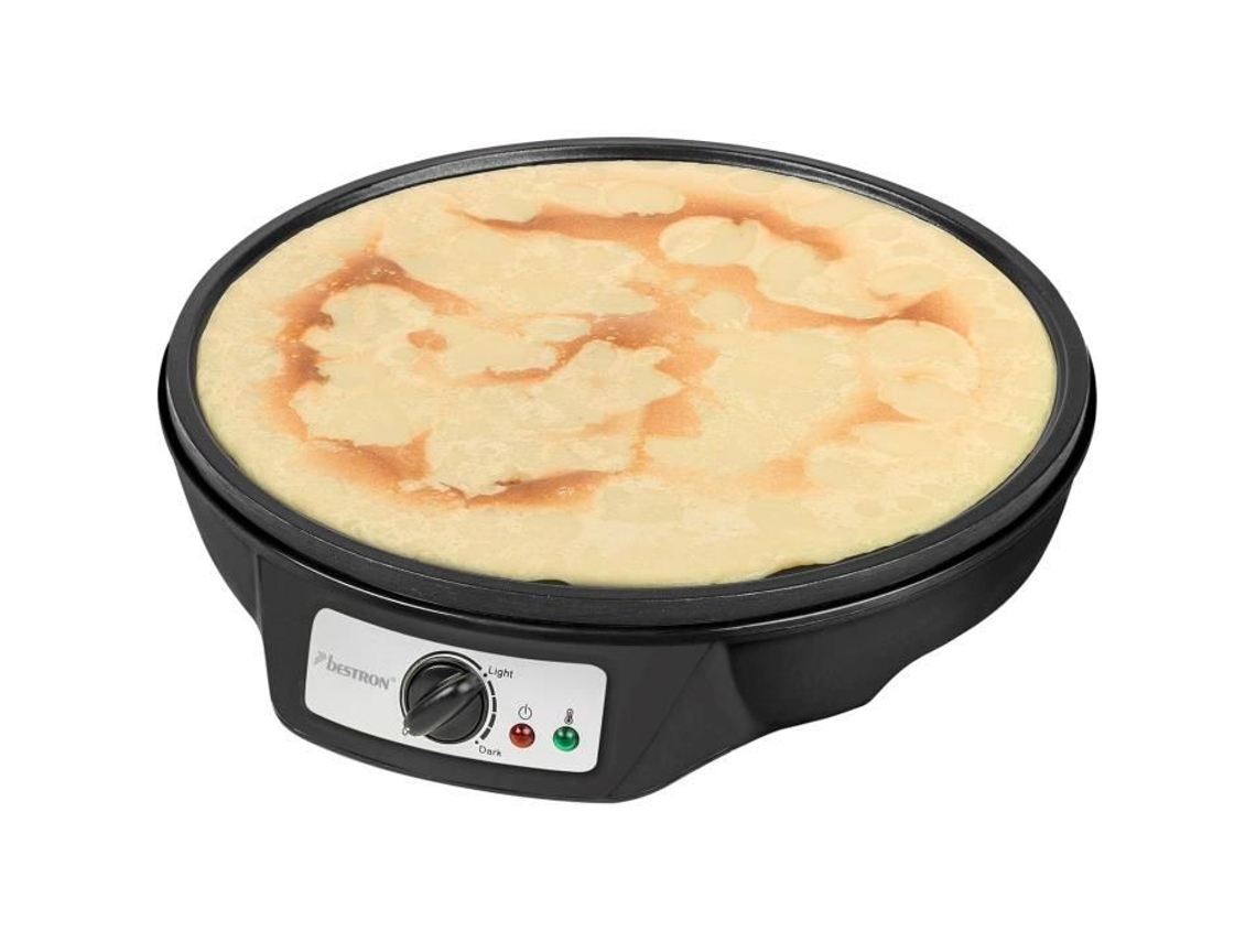 Crepera eléctrica Bestron Ø 30 cm 1000 vatios Revestimiento antiadherente Negro