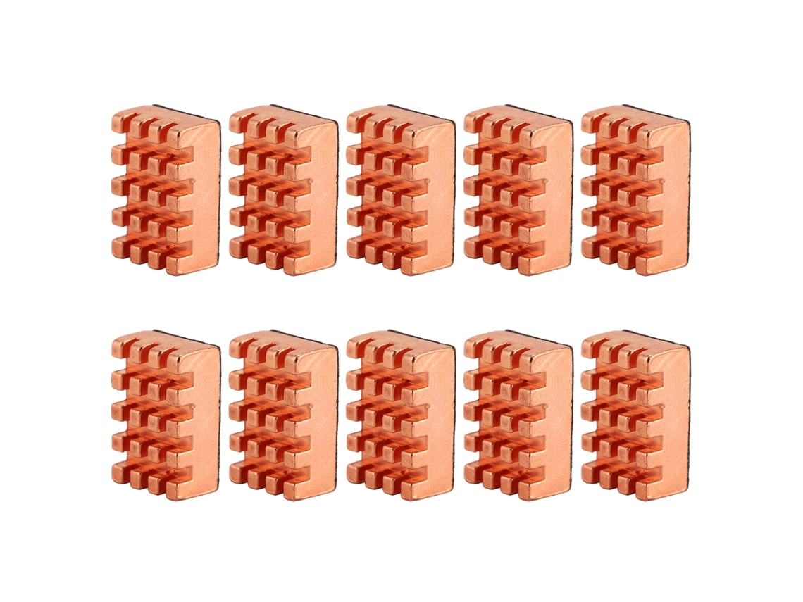 10pcs Disipador De Cobre P15x5x10 Con Cinta Térmica Para Cpu Refrigerador Radiador De Enfriamiento
