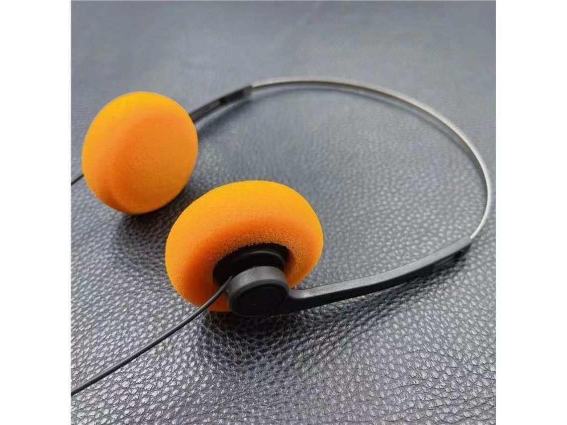 Fones de Ouvido Portáteis com Fio Estilo Retrô Clássico Esportivo, Compactos e Ajustáveis, em Abs. MDUG (laranja)