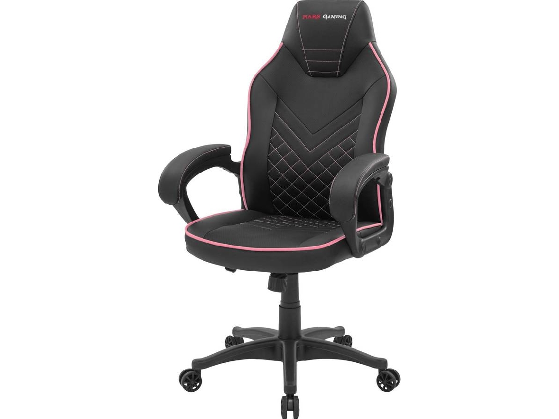Silla Gaming MARS GAMING Negro, Rosa (Brazos Regulables - Piel Sintética, Nylon)