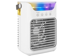 Ventilador de mesa con 3 velocidades, luz RGB y cabezal ajustable, blanco. ZENCORE SERVICES