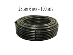 Tuberia Polietileno Agricola 25 Mm 6 Bar 100M Negro SUINGA