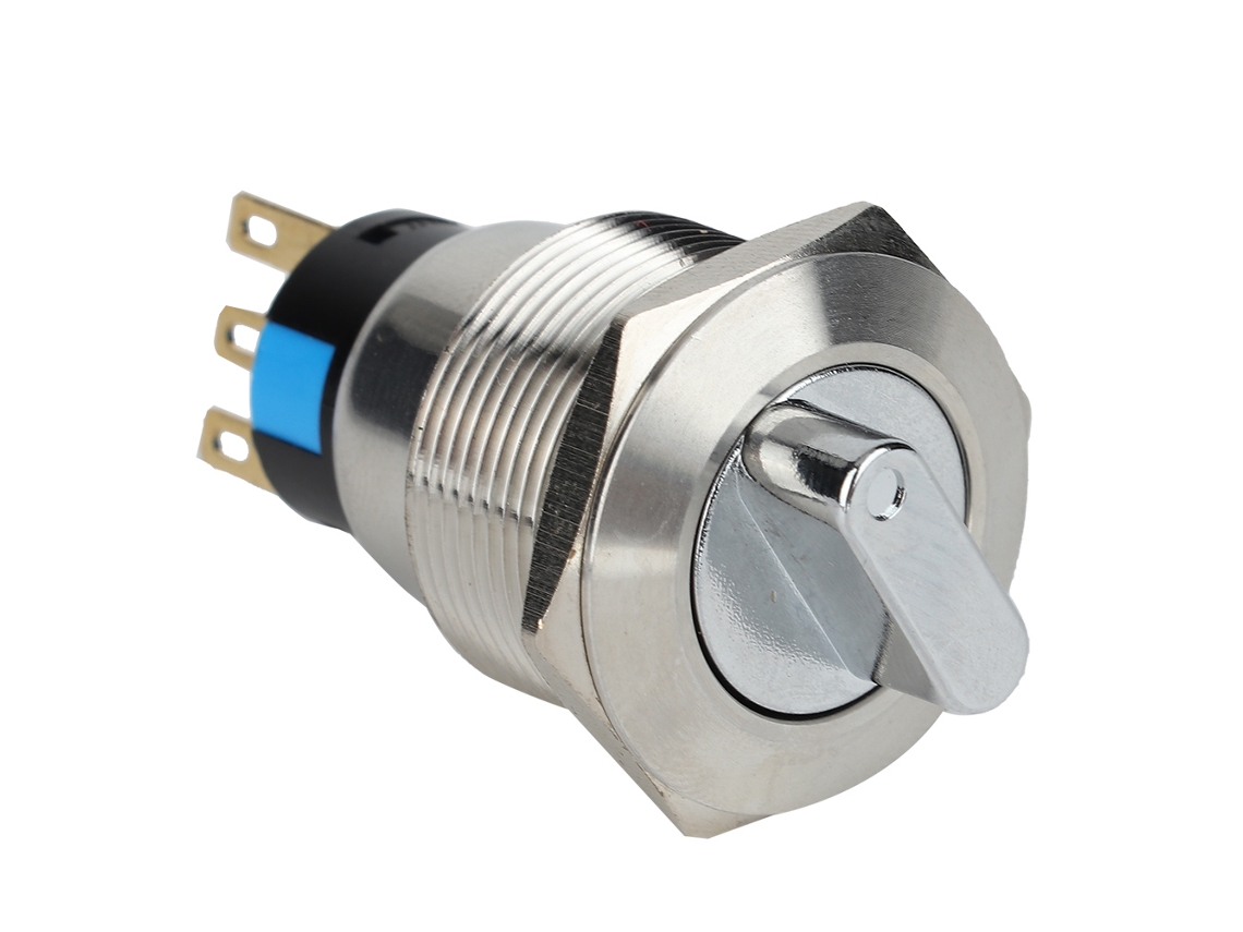 Perilla giratoria de acero inoxidable de 22 mm, 3 pies, 2 niveles, IP67, selectiva y duradera