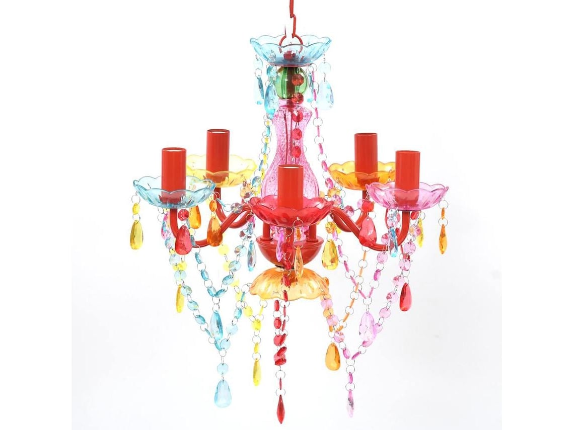 Lámpara De Araña VIDAXL Multicolor Cristal (4 x 4 cm)