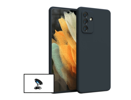Kit Soporte Magnético de Coche y Funda Silicona Liquida Samsung Galaxy M52 5G PHONECARE Negro