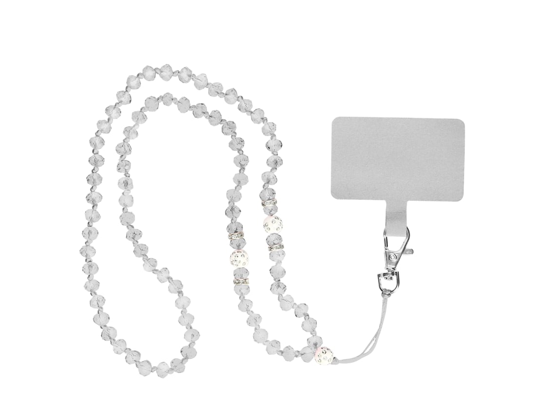 Cordón Smartphone Universal Funda y Carcasa Perlas 74cm Blanco AVIZAR