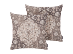 Juego de 2 Almohadas Decorativas BELLIANI Mimisal (Marrón - 45x45 cm)