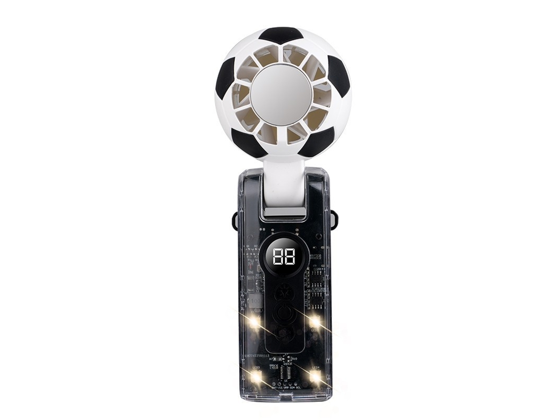 Portátil - Mini Ventilador Portátil Con Función De Refrigeración, Batería De 3600 Mah, 10 Horas De Uso Continuo, Diseño De Balón De Fútbol,