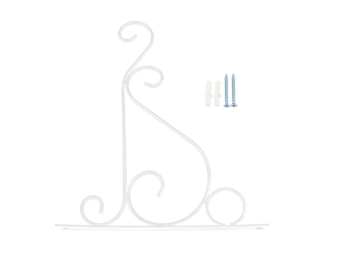 Soporte De Pared De Hierro Para Colgar Plantas, Gancho Floral, Decoración De Jardín, 25x21cm, Blanco