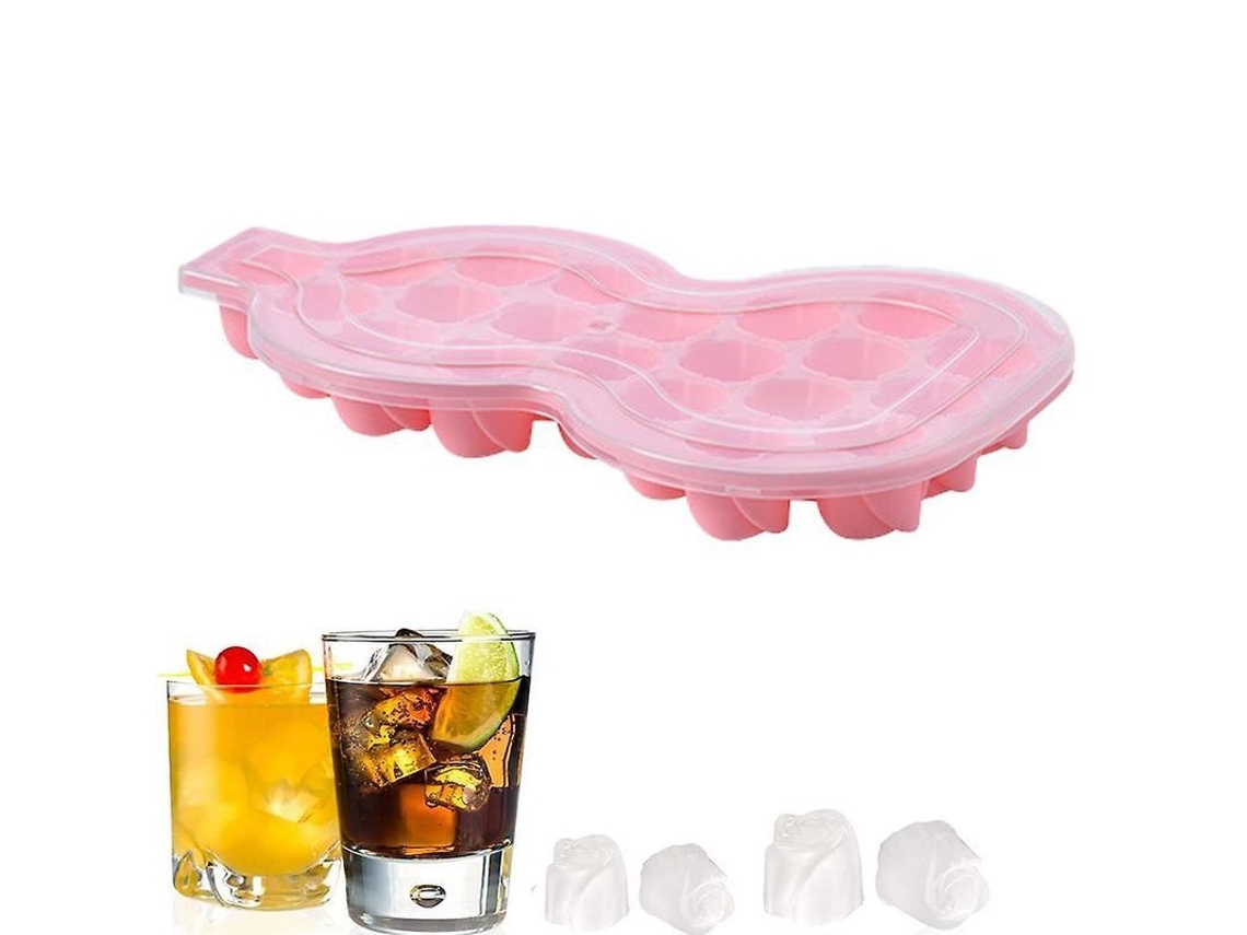 2026-bandejas De Hielo Reutilizables Para Whiskey Cocktail Chocolate Con 21 Cubos De Hielo En Forma De Rosa O Cuadrado Para Hogar Fiestas Y Bares